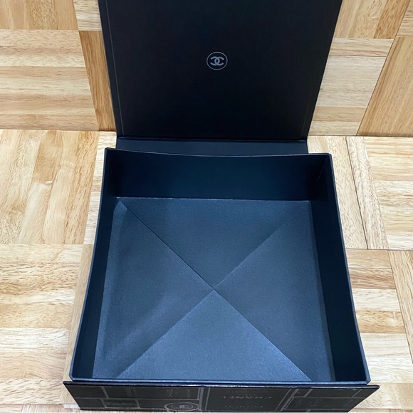 CHANEL Perfume Black EMPTY Gift Box Magnetic Closure Square Box 8.5”X8.5”X3.5” - Picture 10 of 14